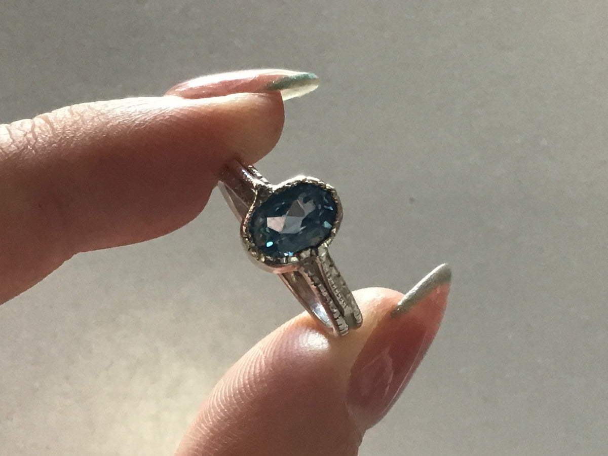 Harriet Vintage-inspired Blue Topaz Ring