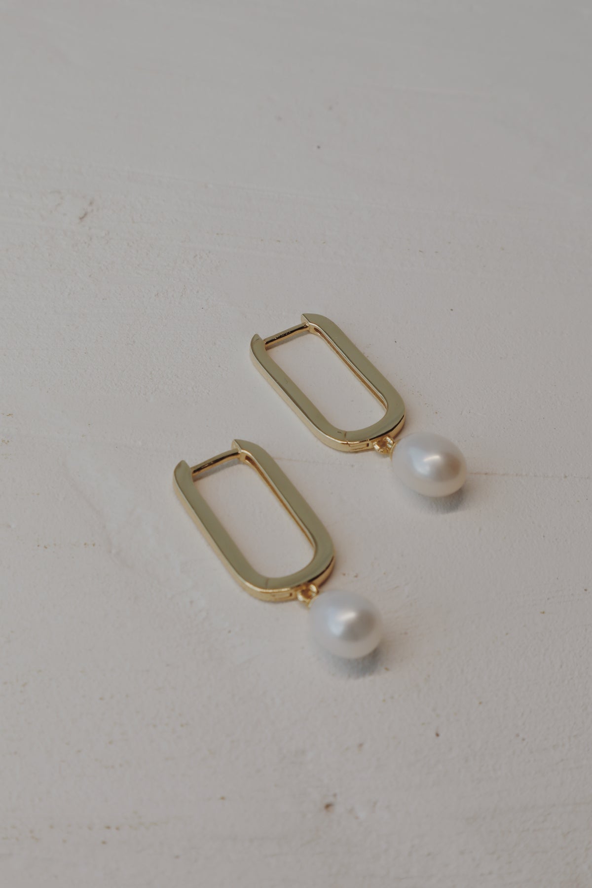 Cossette Pearl Hoop Earrings- Vermeil