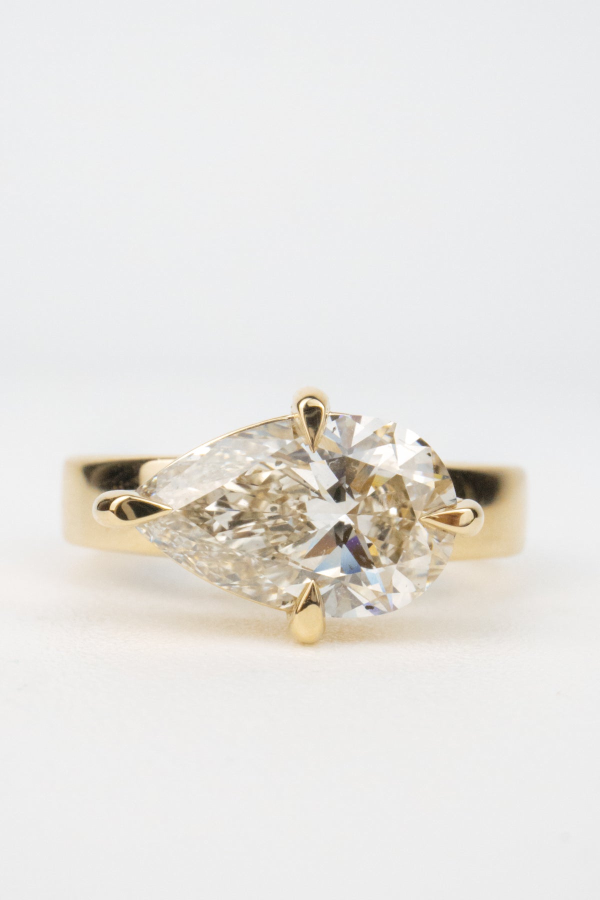 Charlotte Engagement Ring- 2.5ct Pear Faint Champagne