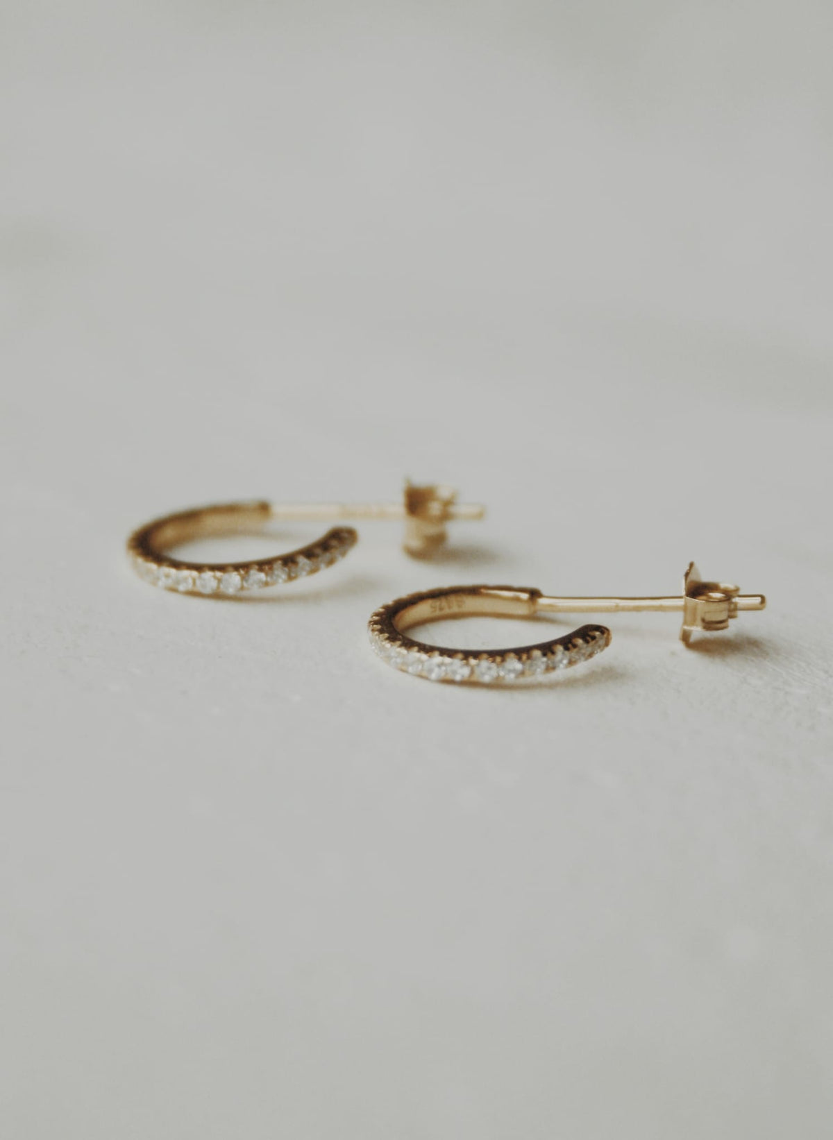Wren Pavé Half Hoop Stud Earrings