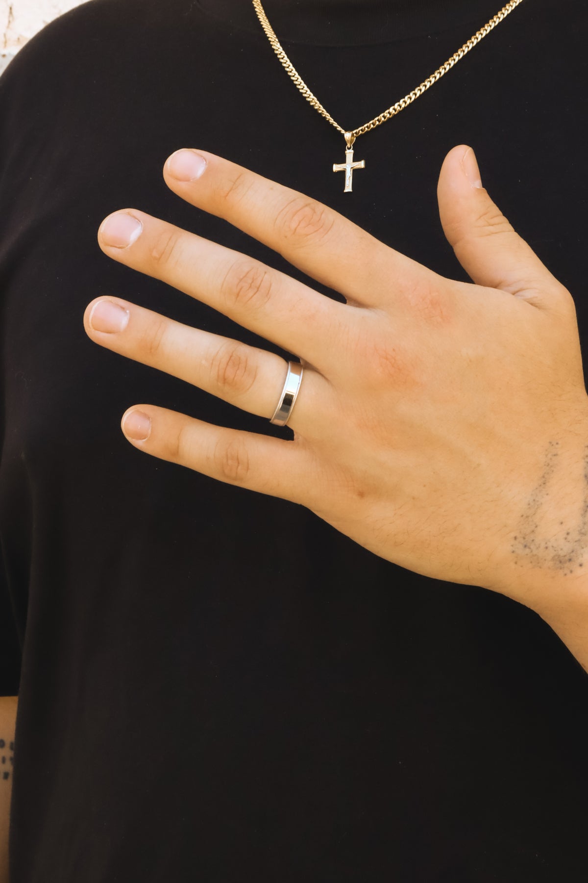 Men’s Parker Wedding Band- White Gold