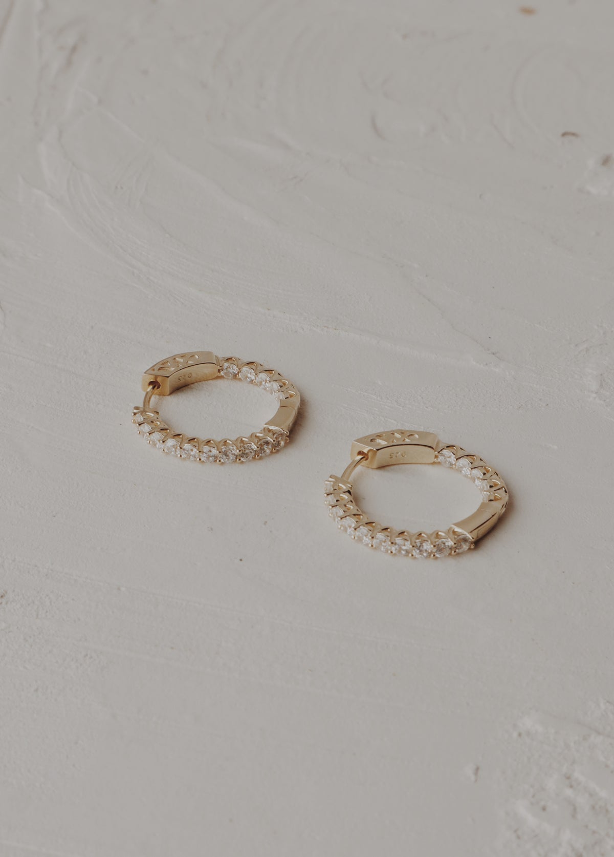 Tennis Hoop Earrings — Vermeil