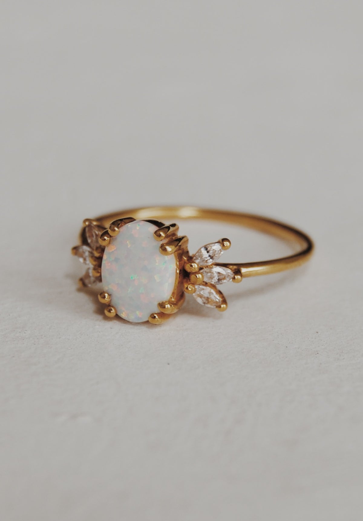 Opal and Diamond Vermeil Ring