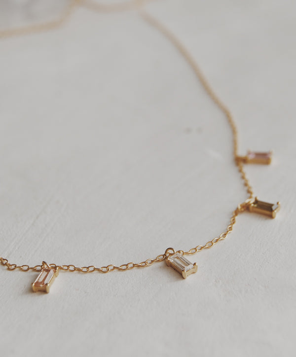 The Haus Baguette Necklace - Olive x Honey Haus