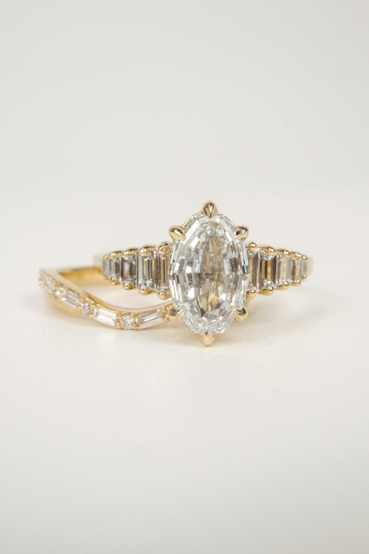 Monroe Step Cut Oval Engagement Ring