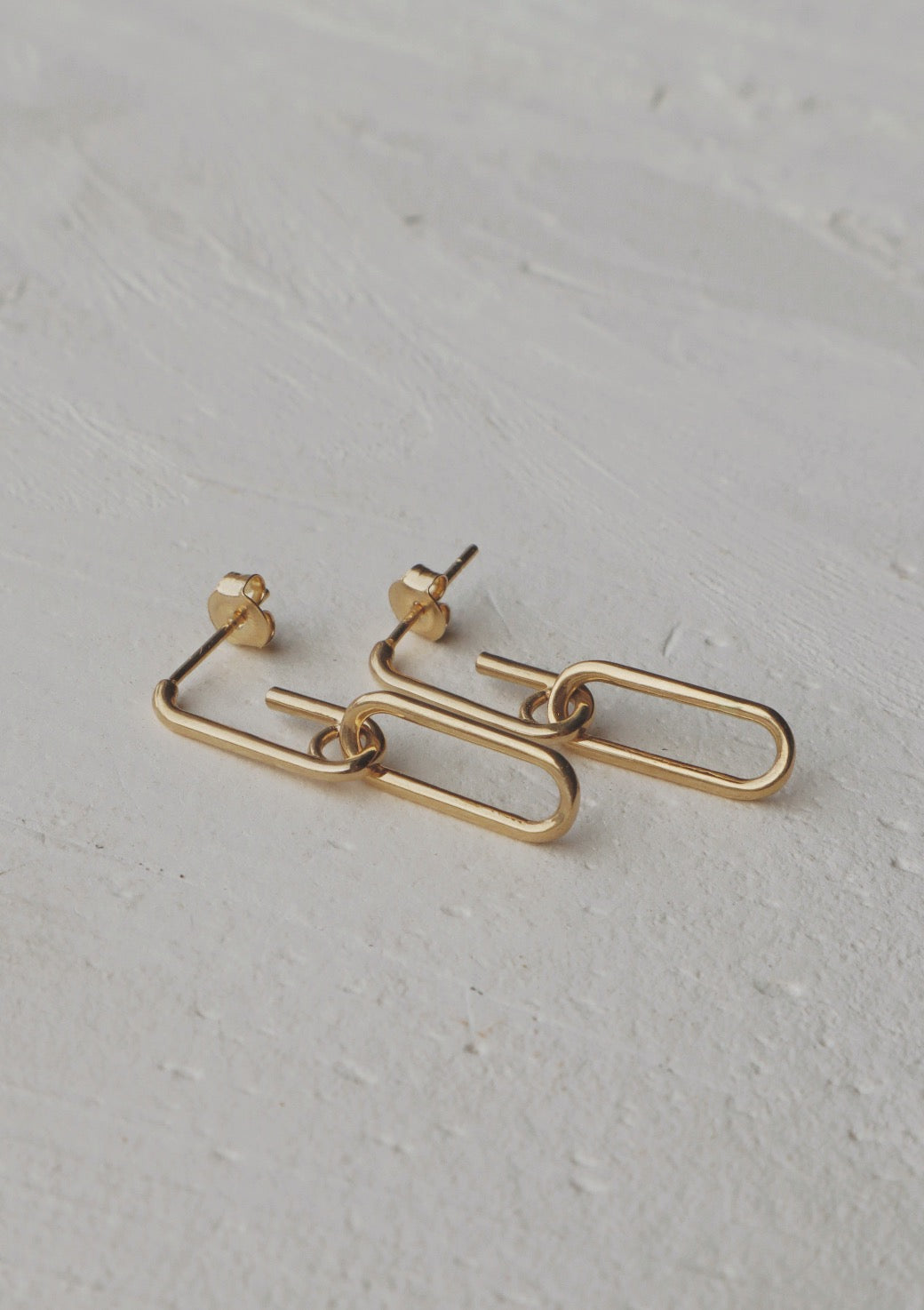 10k Dangling Paperclip Stud Earrings