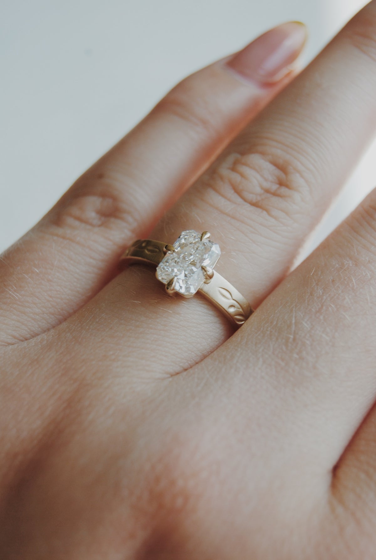 Olive Radiant-Cut Engagement Ring