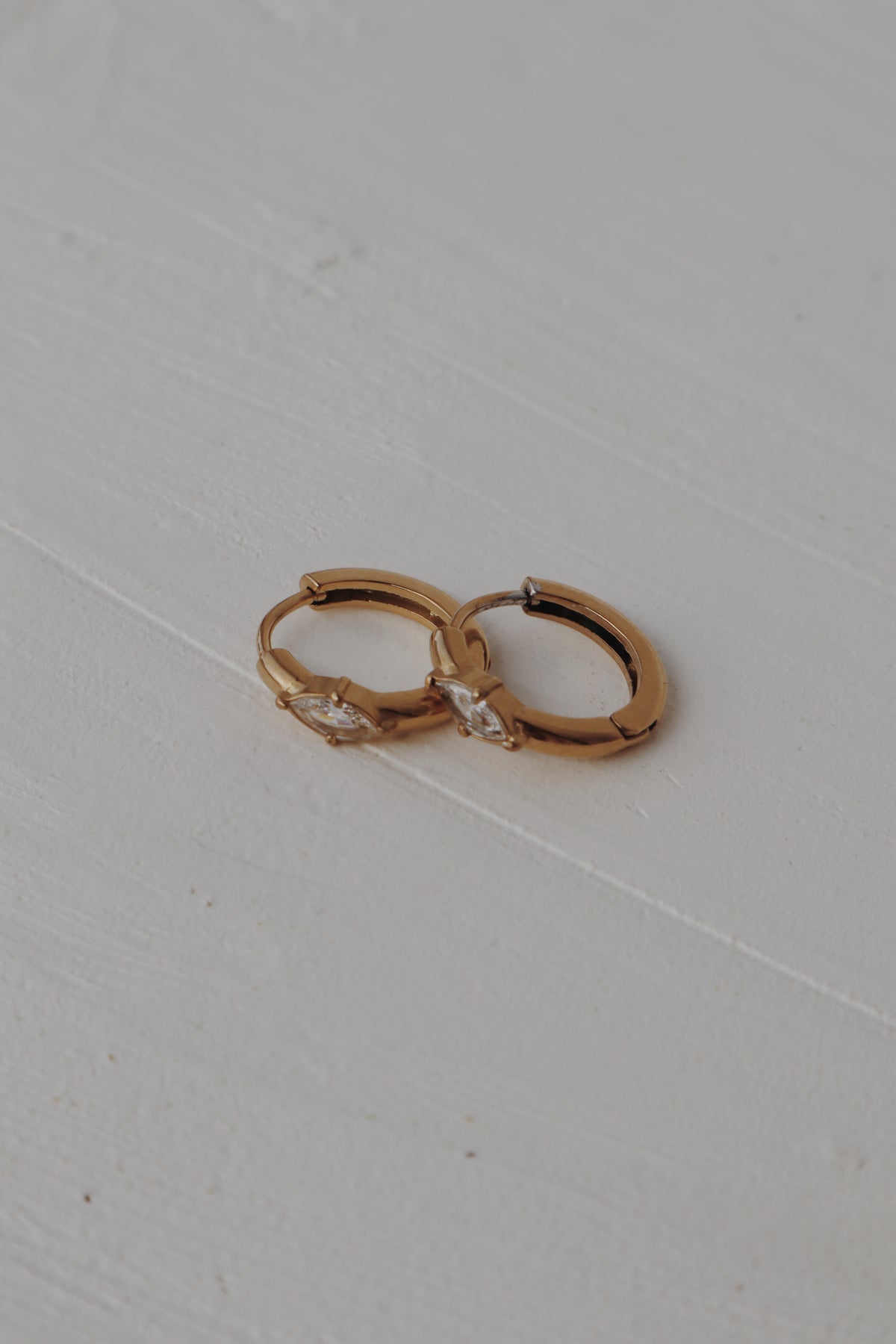 Marquise Huggie Hoop Earrings