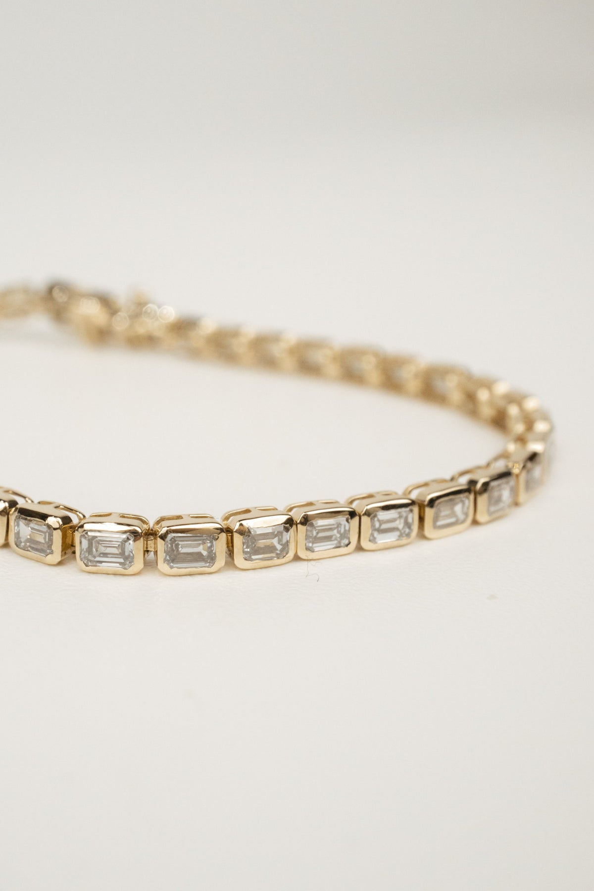 Monti Tennis Bracelet- Bezeled Emerald-Cut Lab Diamonds 5.9cts