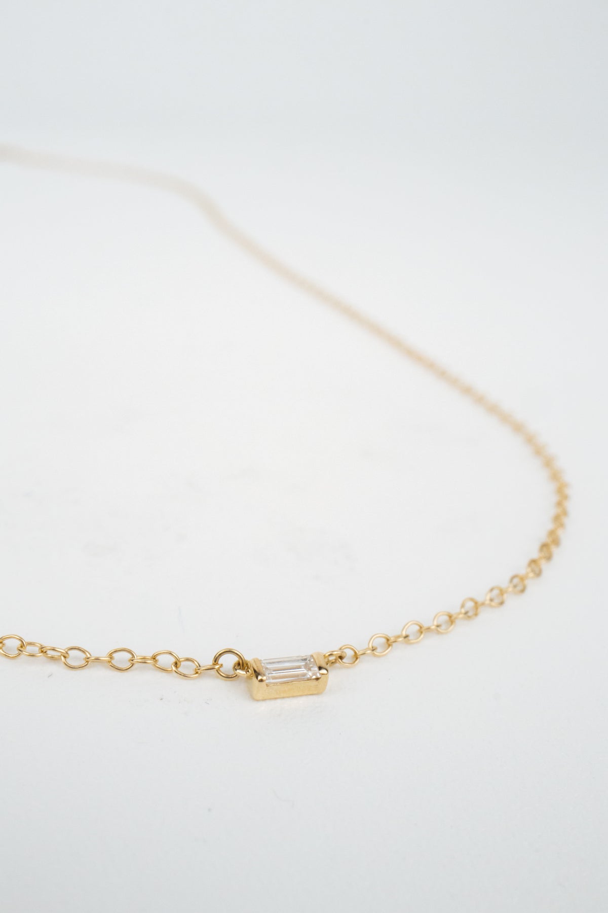 10K Maclaine Diamond Baguette Necklace