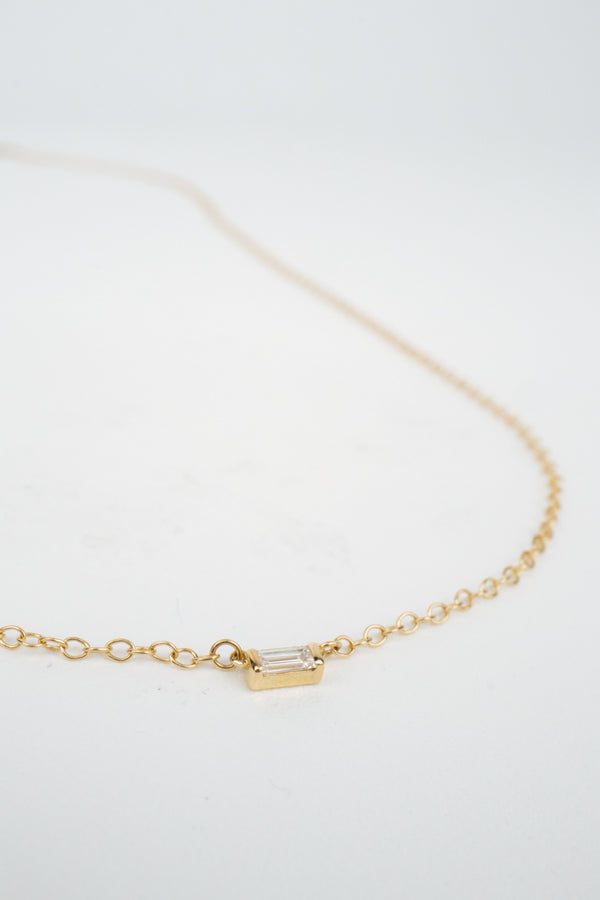 10K Maclaine Diamond Baguette Necklace
