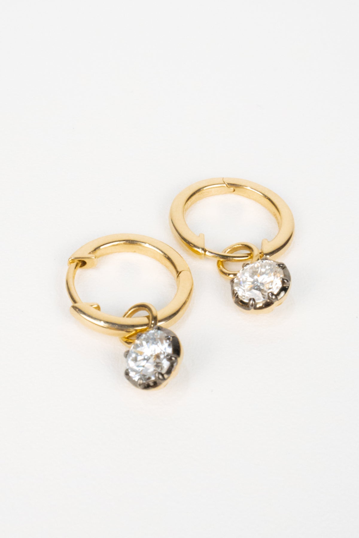 14K Logan Diamond Dangle Hoops