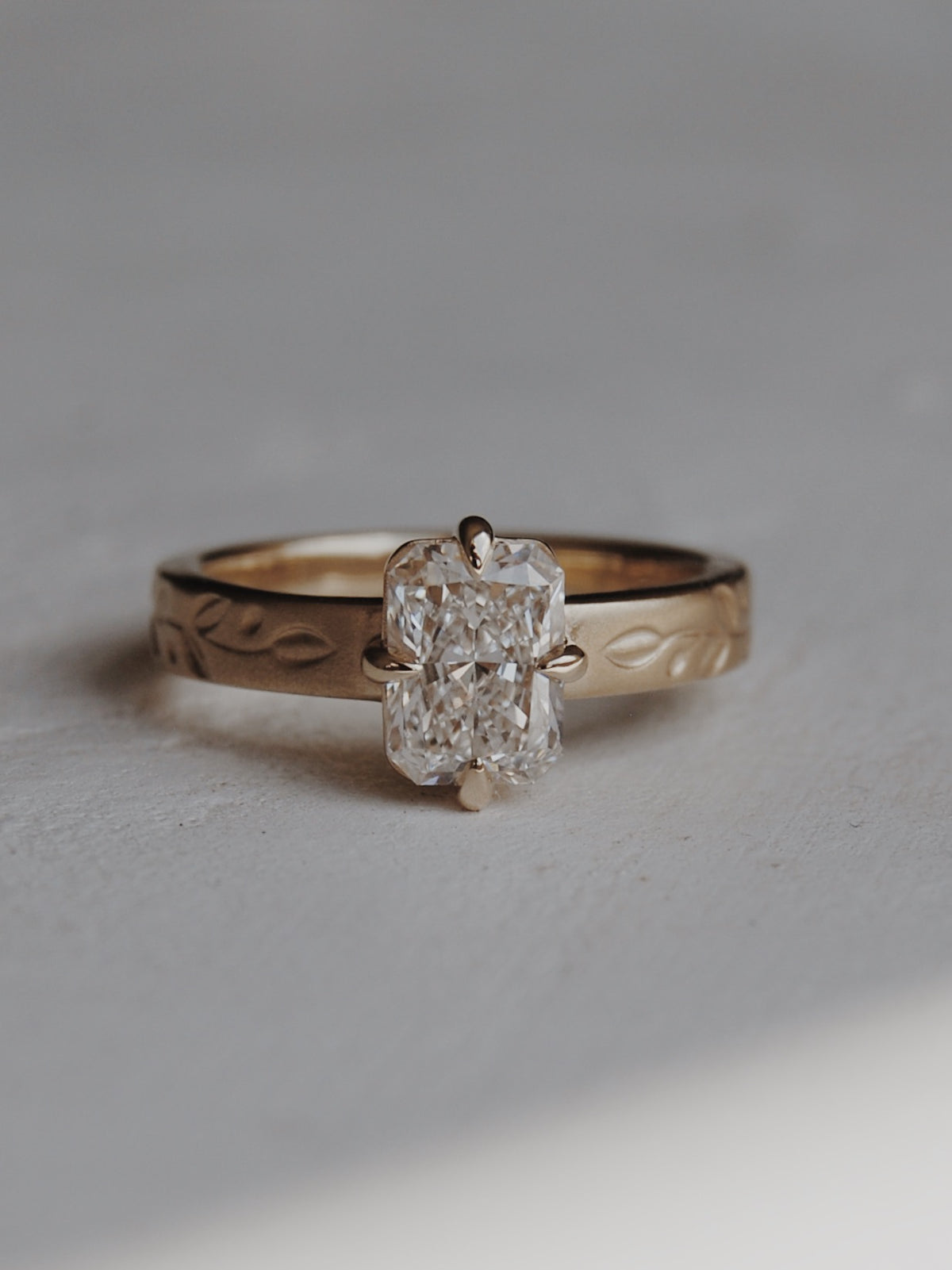 Olive Radiant-Cut Engagement Ring