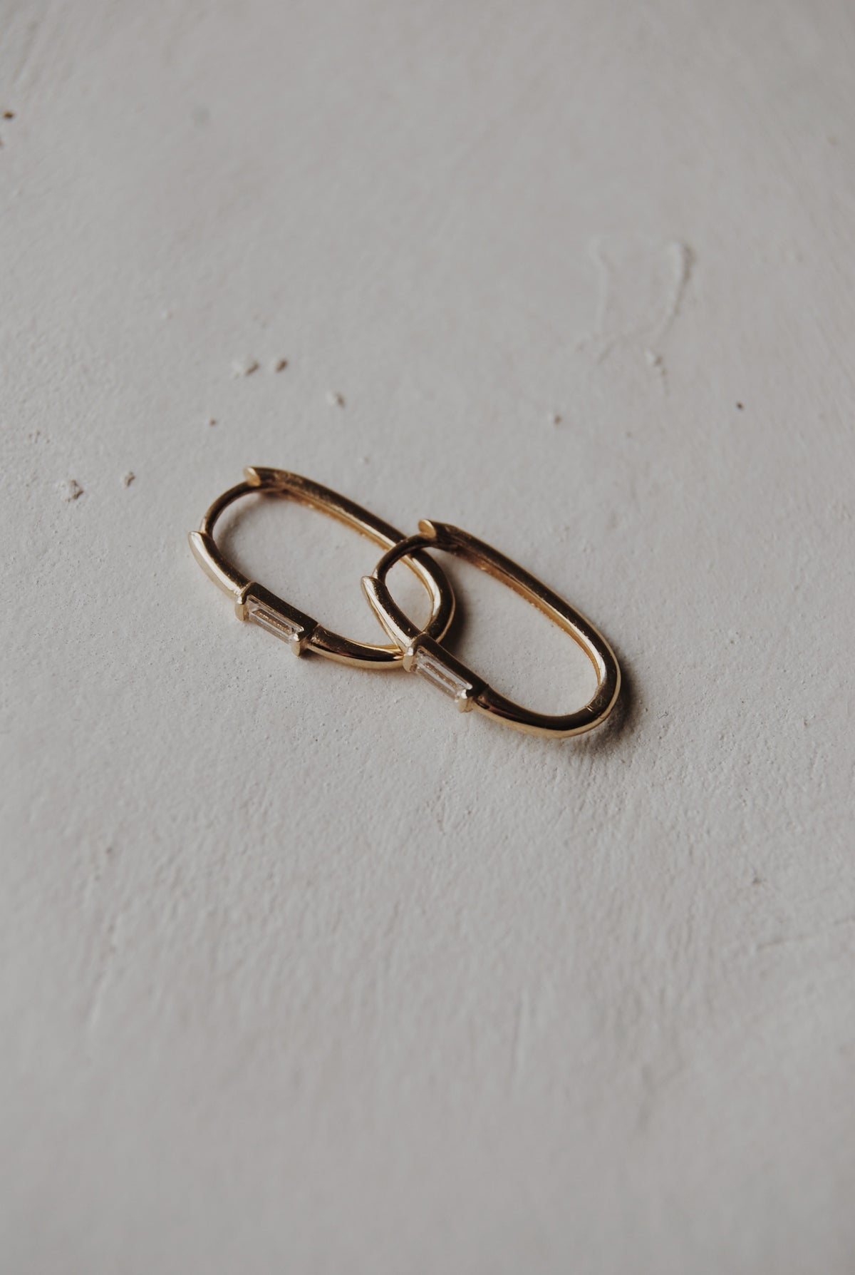 10k Baguette Hoop Earrings