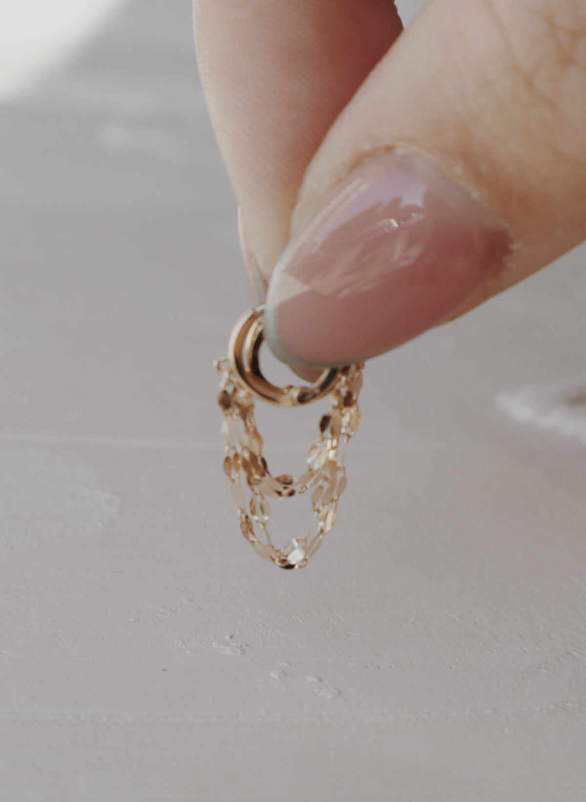 10k Solid Gold Double Chain Huggies