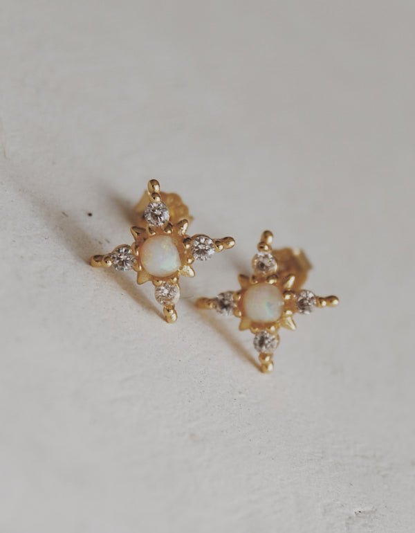 Opal Star & Sparkle Stud Earrings