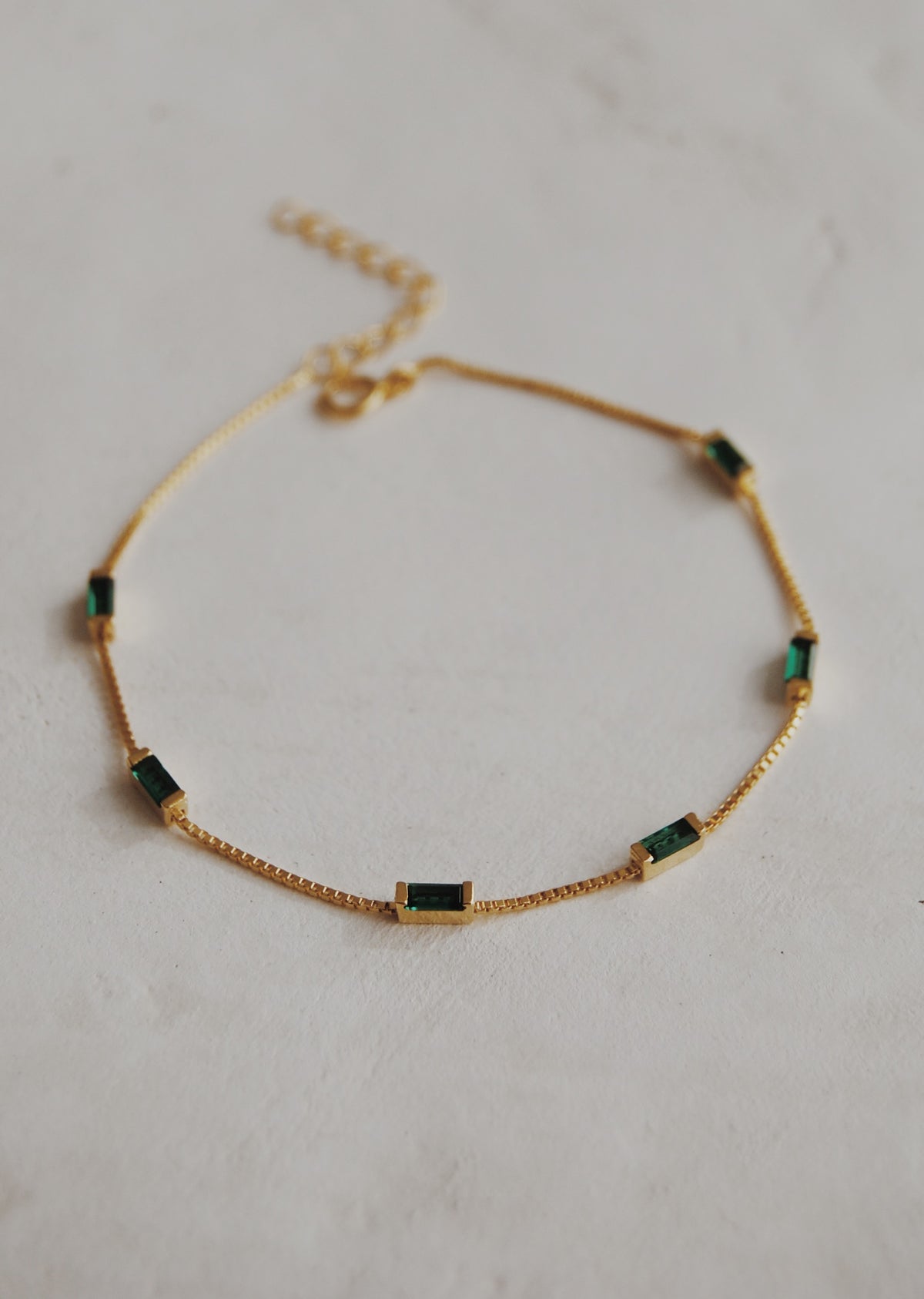 Emery Baguette Bracelet in Emerald