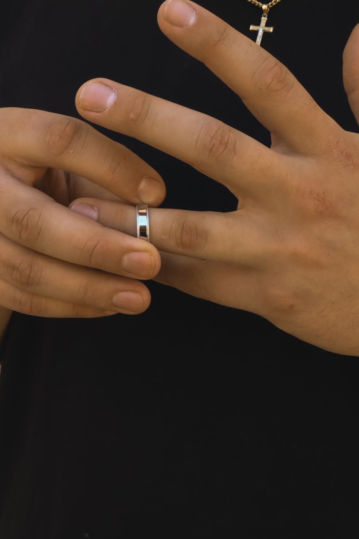 Men’s Parker Wedding Band- White Gold