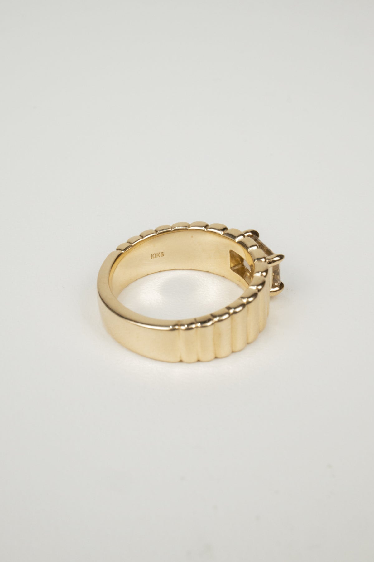Bevan Engagement Ring- 1ct Emerald Champagne/Brown Diamond