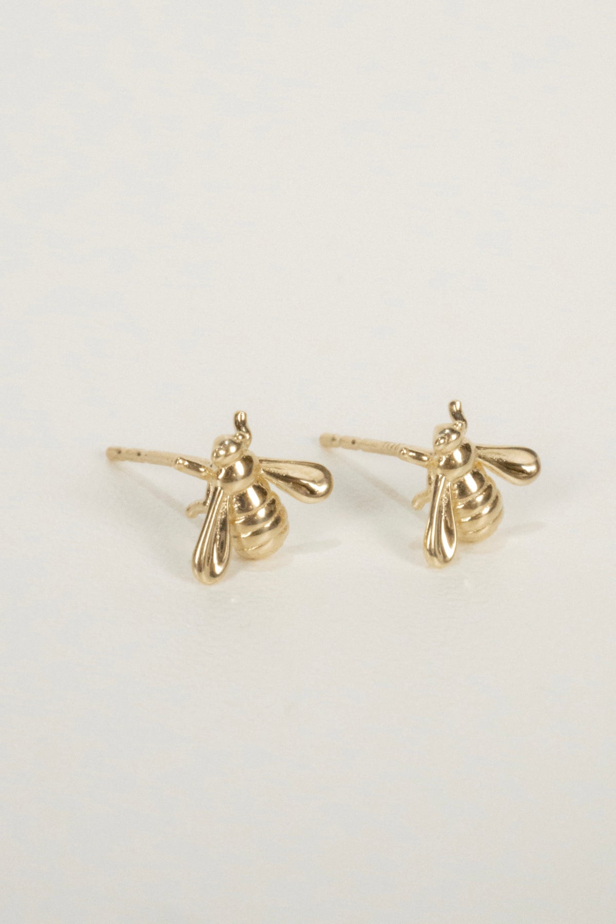 10k Gold Honey Bee Stud Earrings