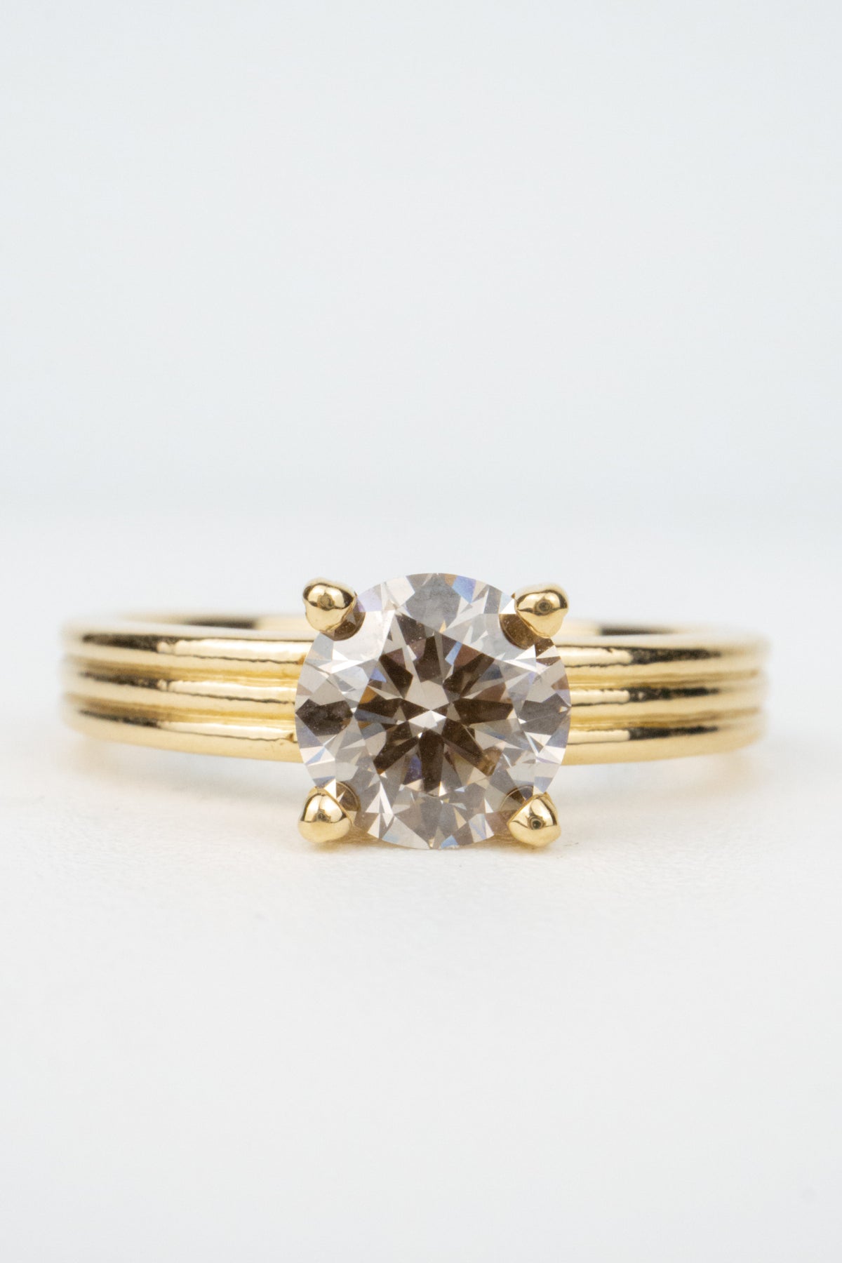 Scottie Engagement Ring- 1ct Round Champagne Diamond