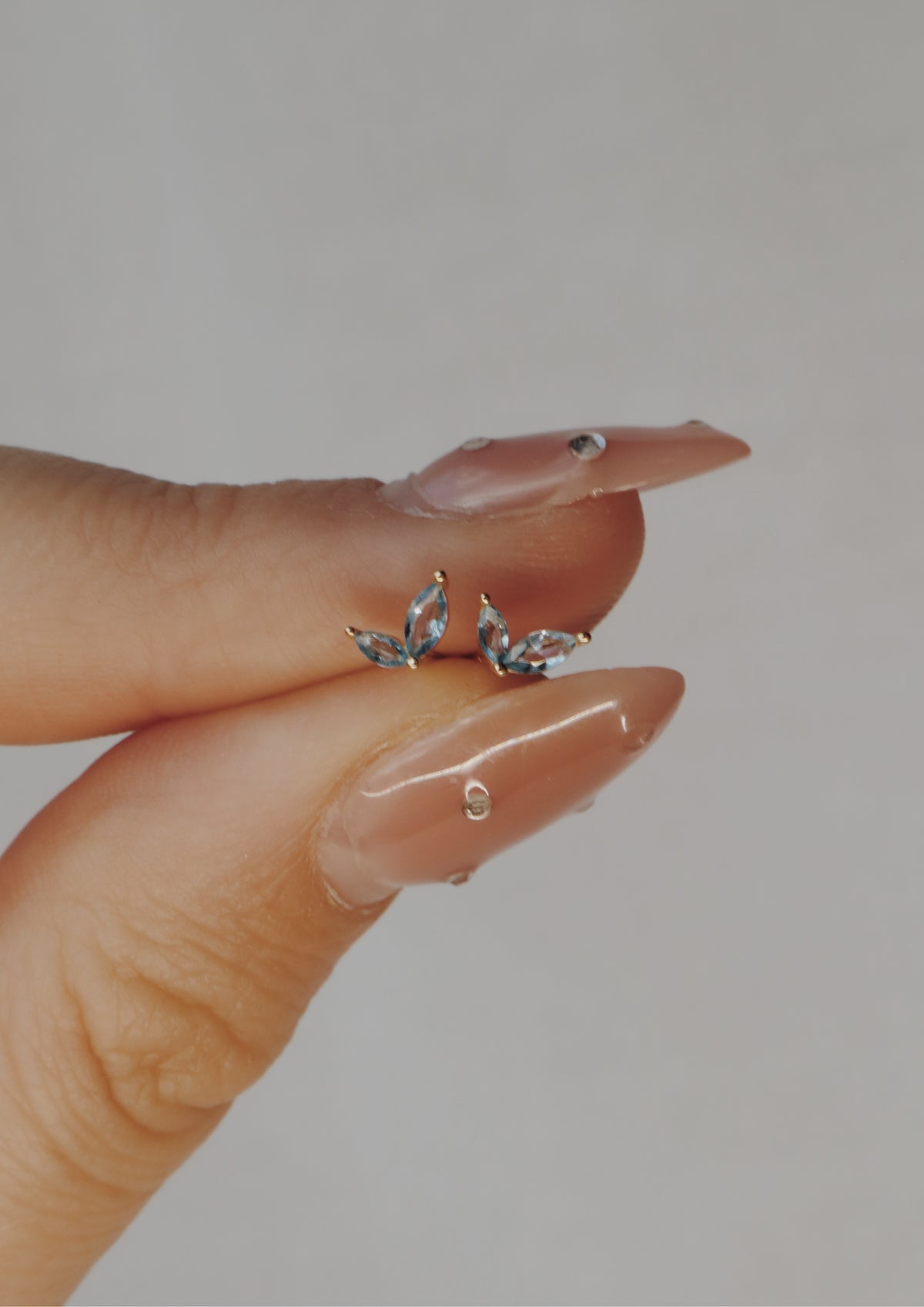 Blue Fleurette Stud Earrings