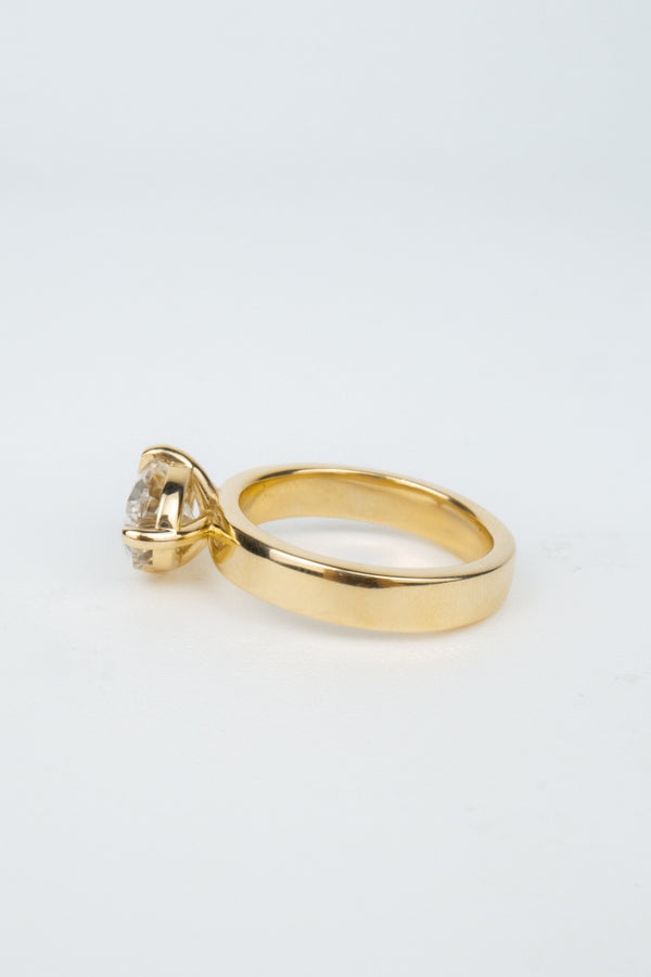 Charlotte Engagement Ring- 2.5ct Pear Faint Champagne