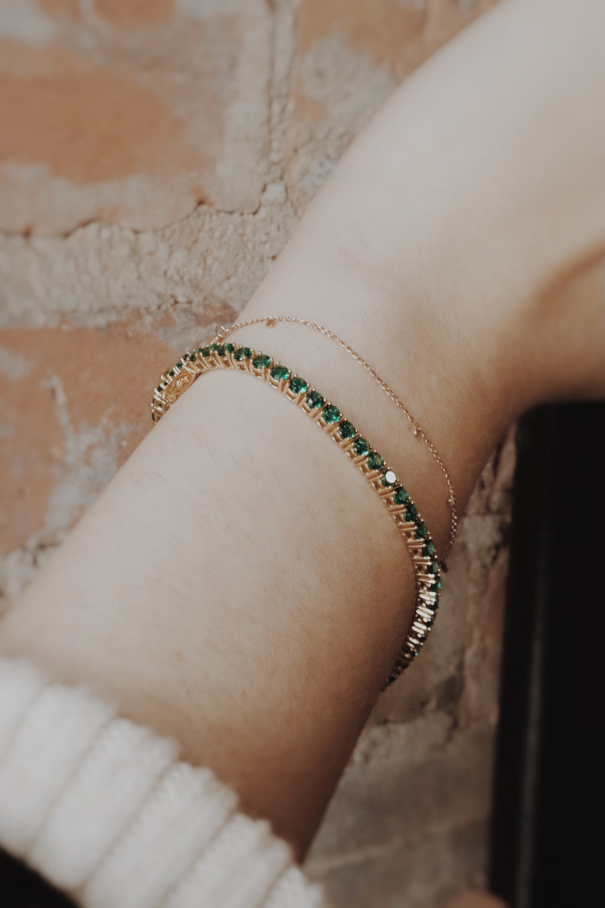 Lab Emerald Tennis Bracelet — Vermeil