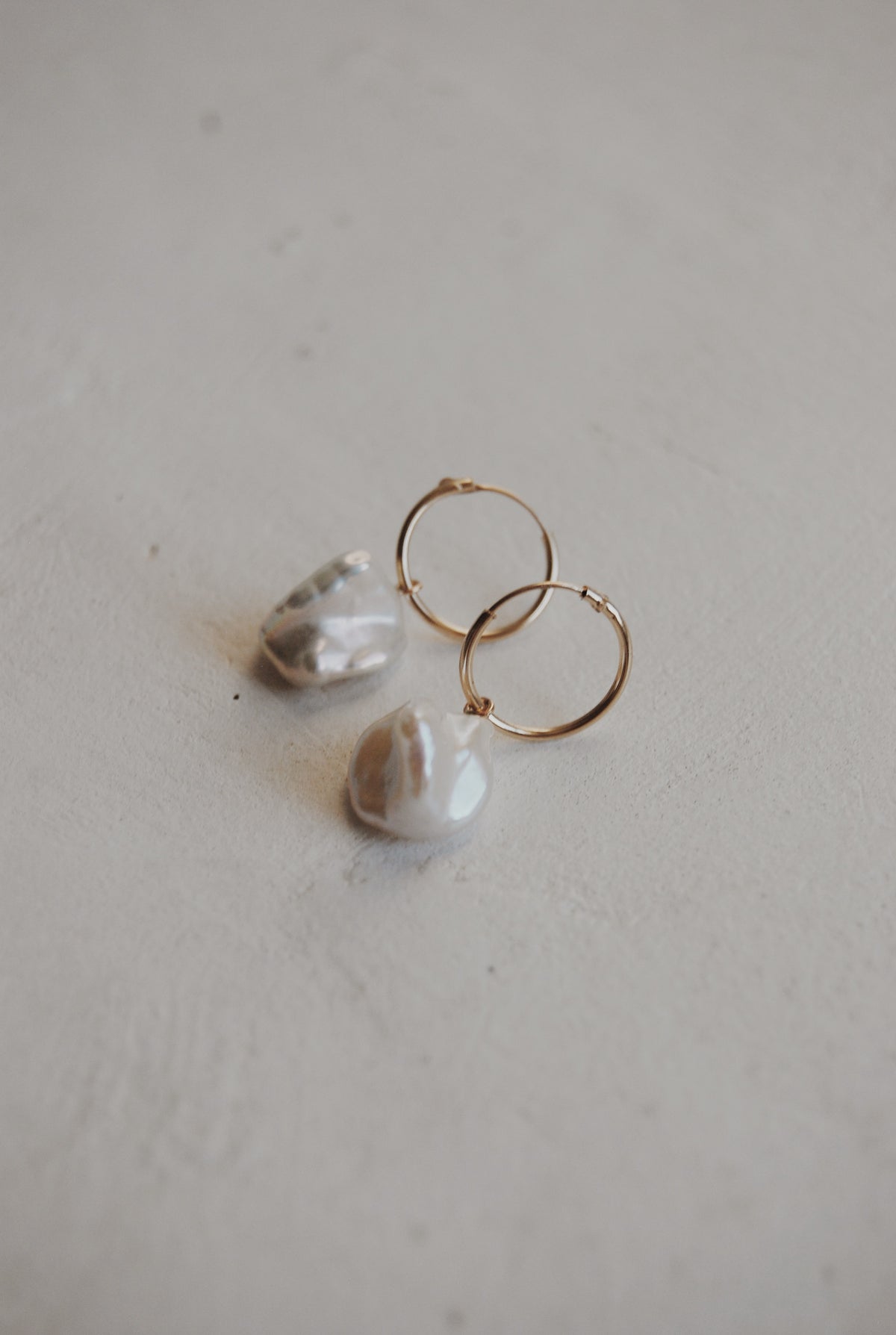 10k Gold Baroque Pearl Earrings