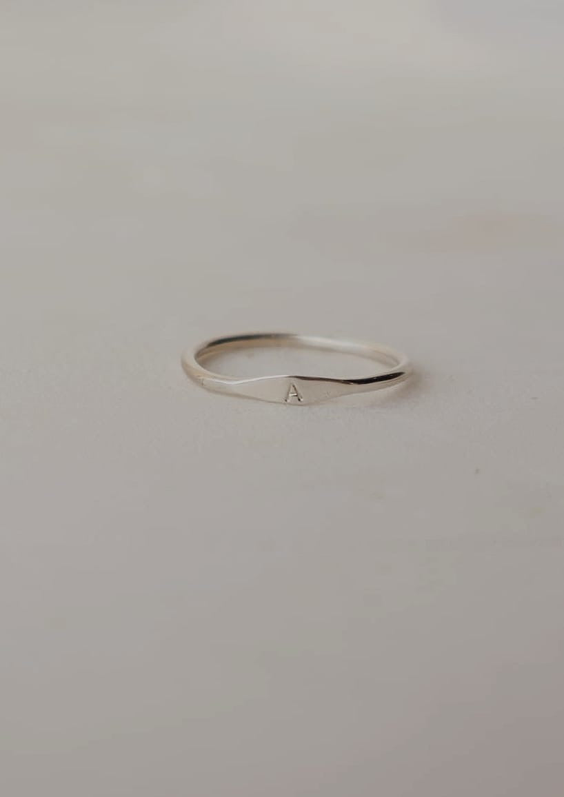 Monogram Letter Ring- Gold Filled