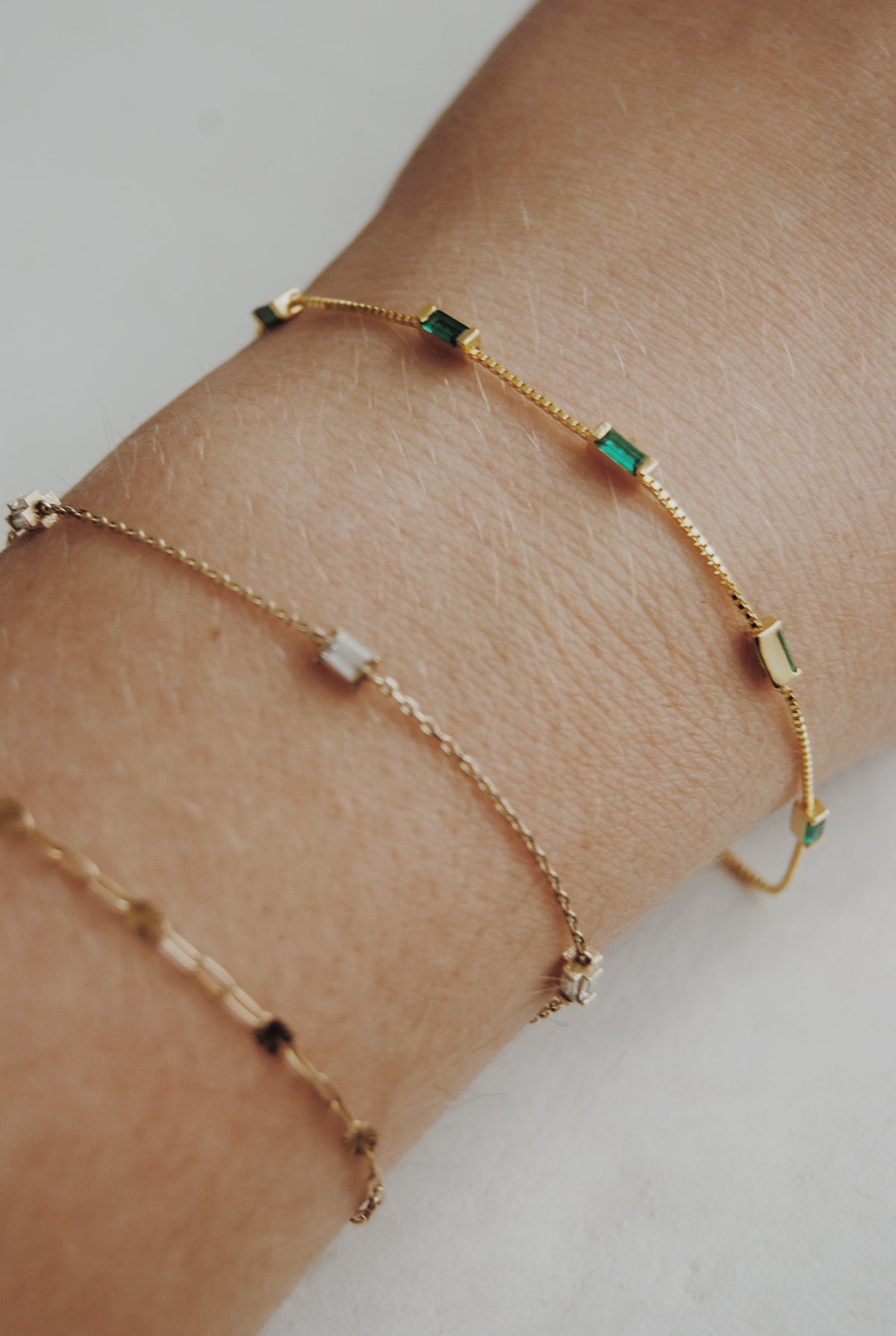 Emery Baguette Bracelet in Emerald