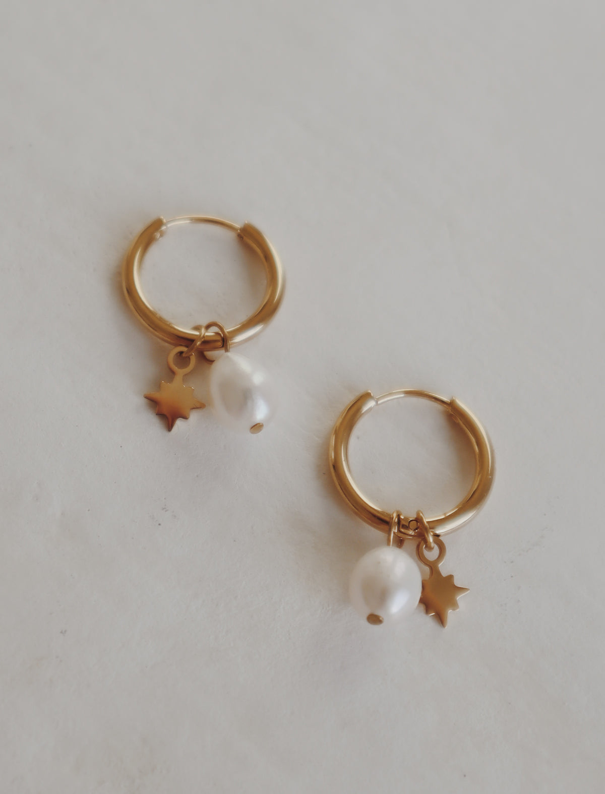 Blessings Charm Pearl Hoops