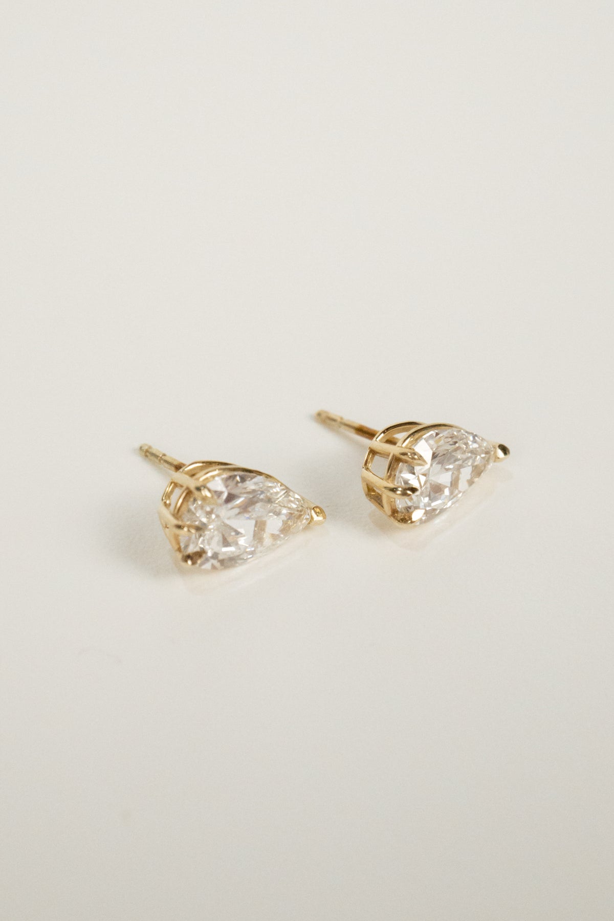 14k Adelaide Diamond Earrings- 3.5ctw Pear