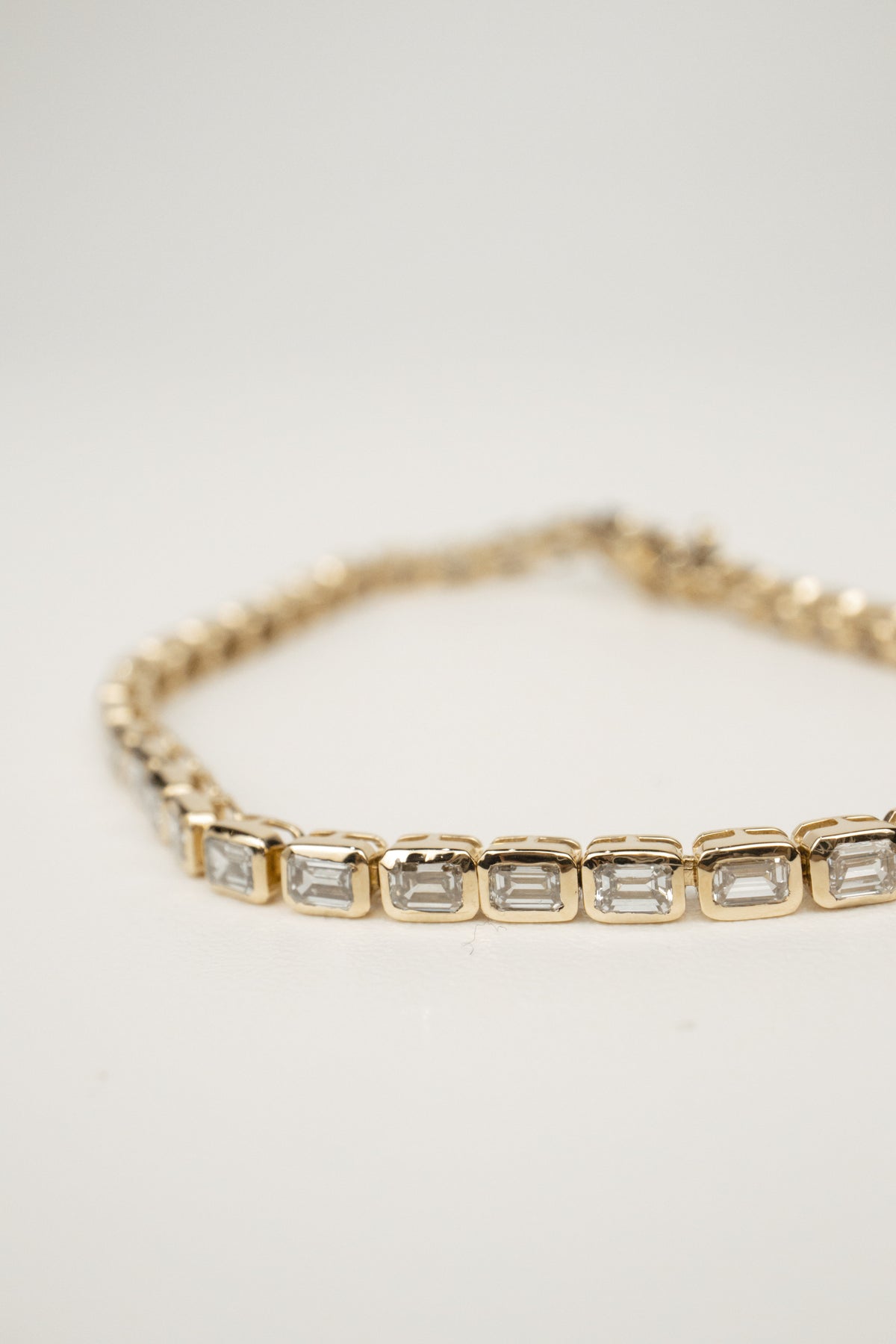 Monti Tennis Bracelet- Bezeled Emerald-Cut Lab Diamonds 5.9cts