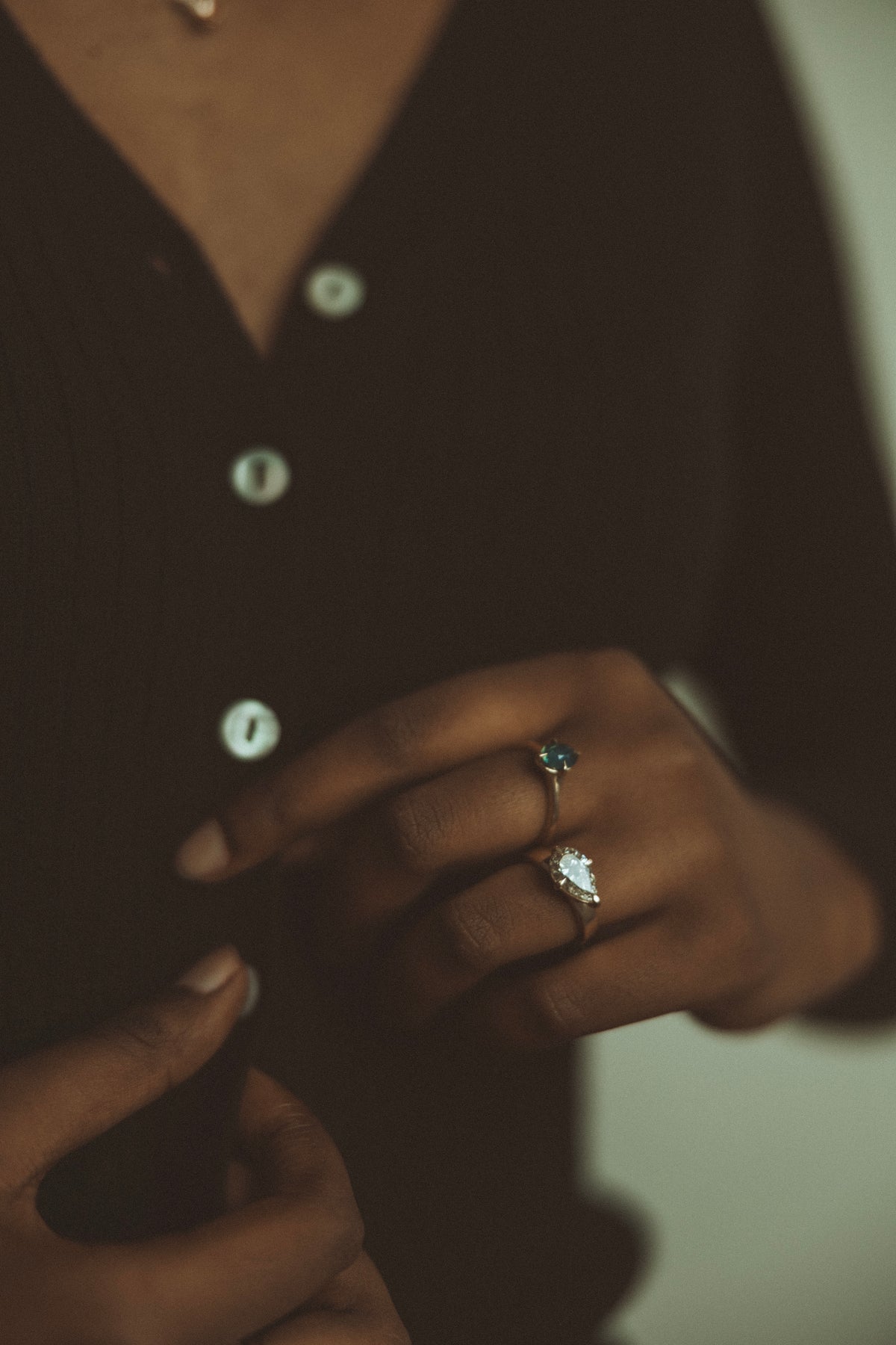 Charlotte Engagement Ring- 2.5ct Pear Faint Champagne