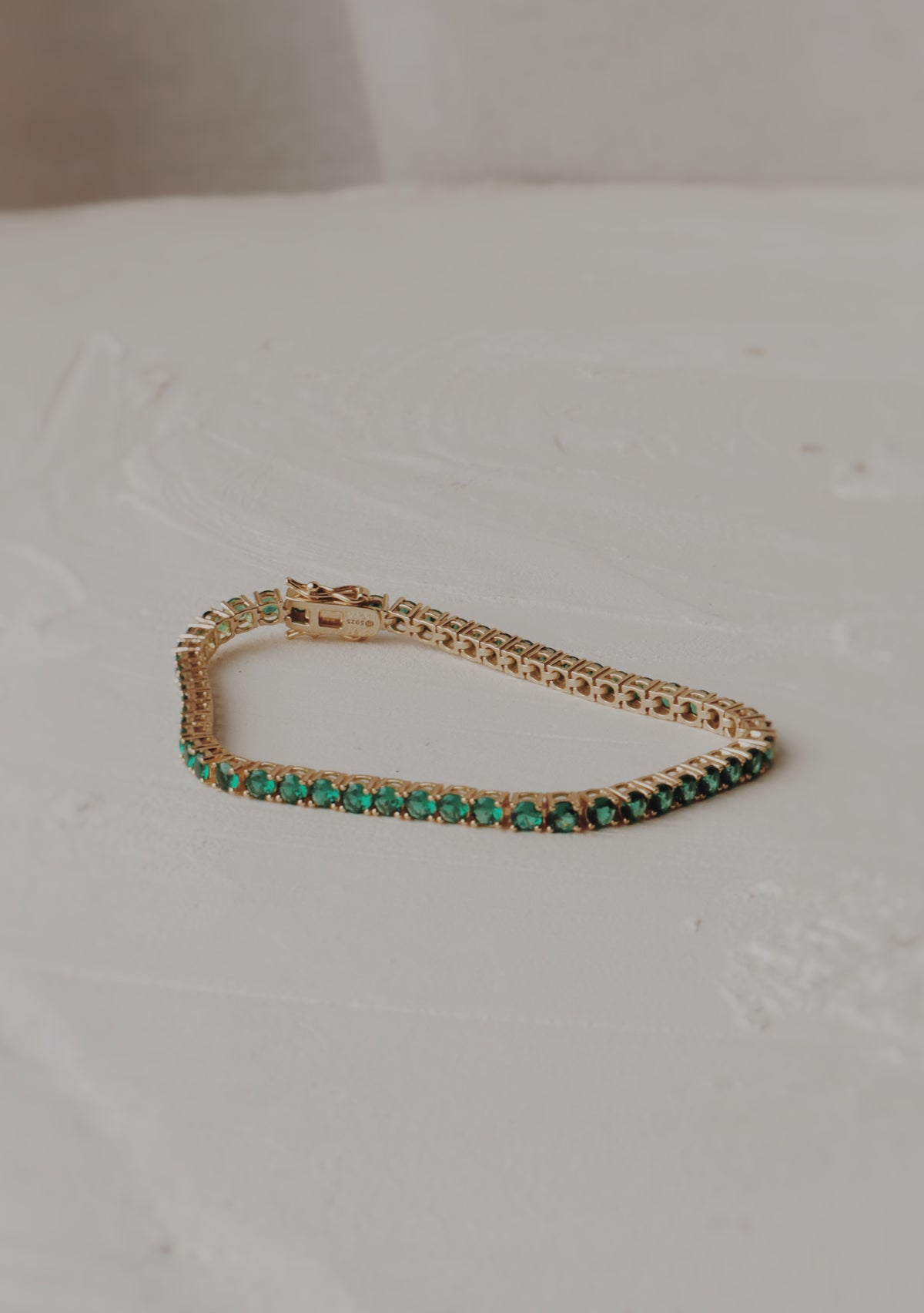 Lab Emerald Tennis Bracelet — Vermeil