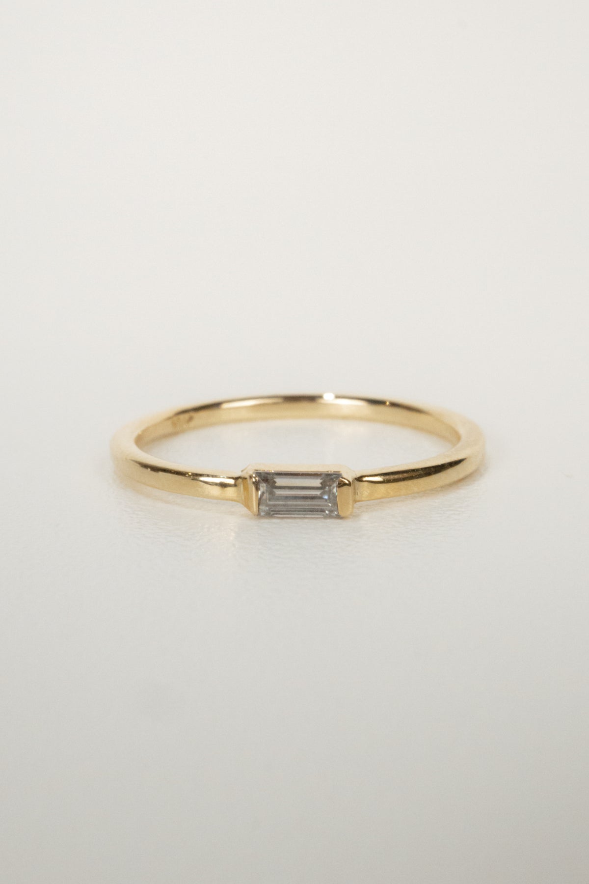 10K Baguette Stacking Ring - Lab Diamond