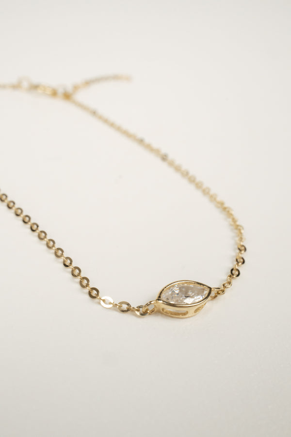 10k Bezel Set Marquise Bracelet