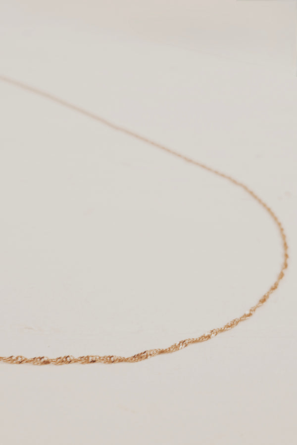 14k Rose Gold Singapore Chain Necklace
