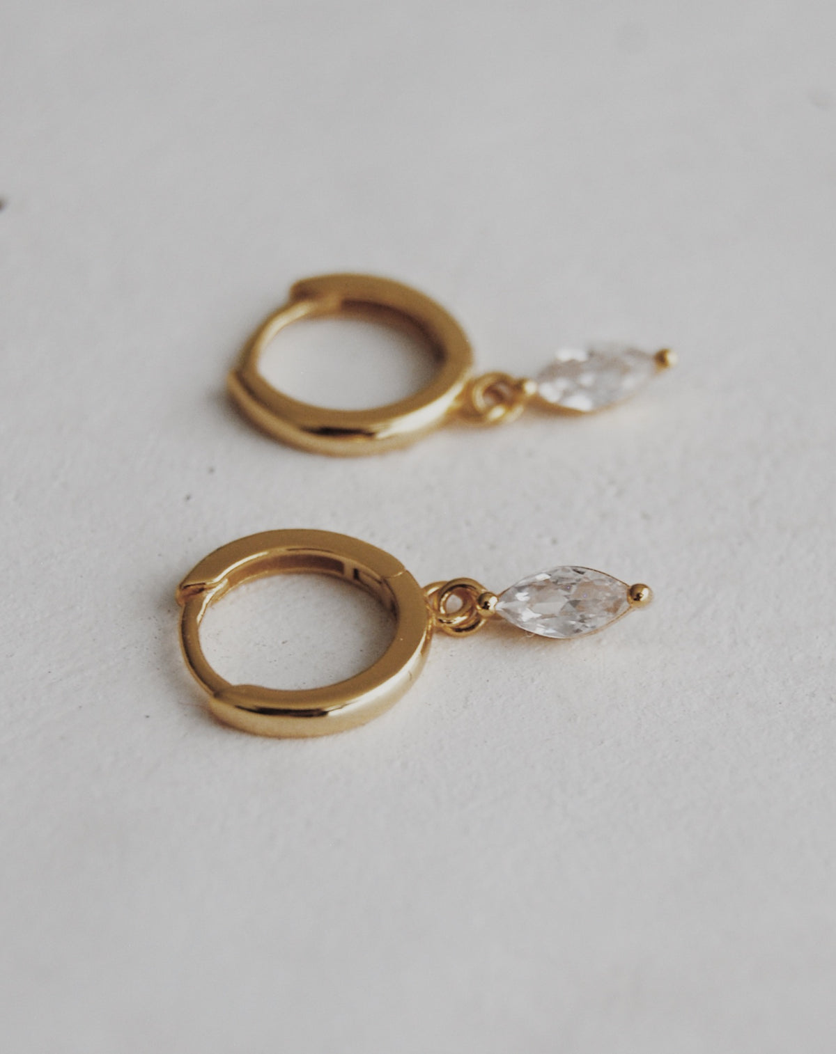 Marquise Huggie Hoop Earrings