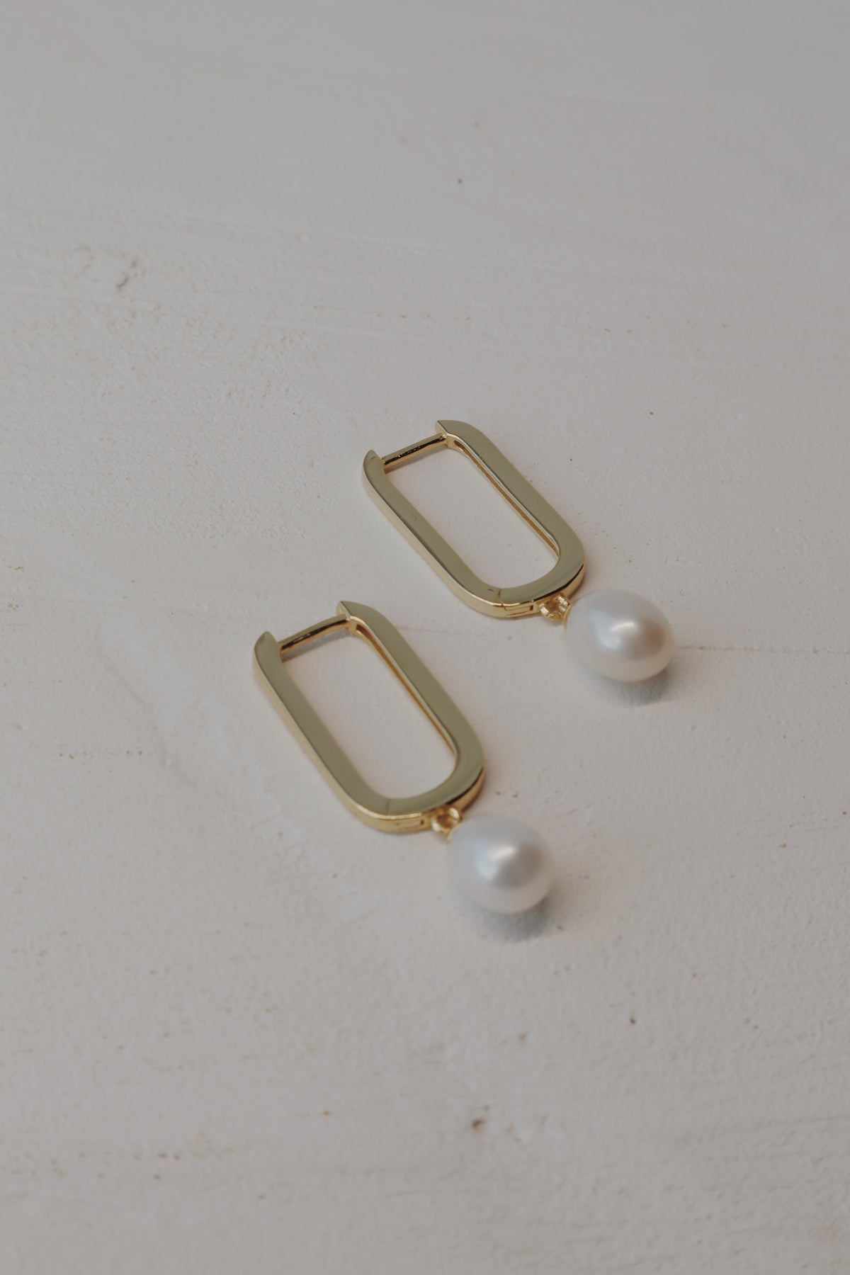 Cossette Pearl Hoop Earrings- Vermeil