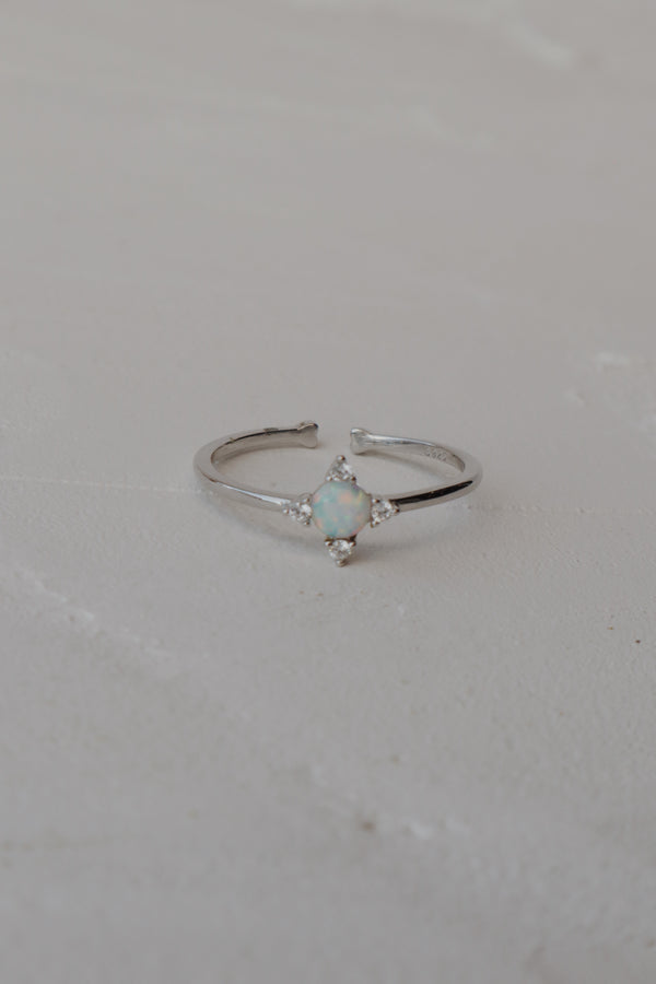 Opal Star Adjustable Ring