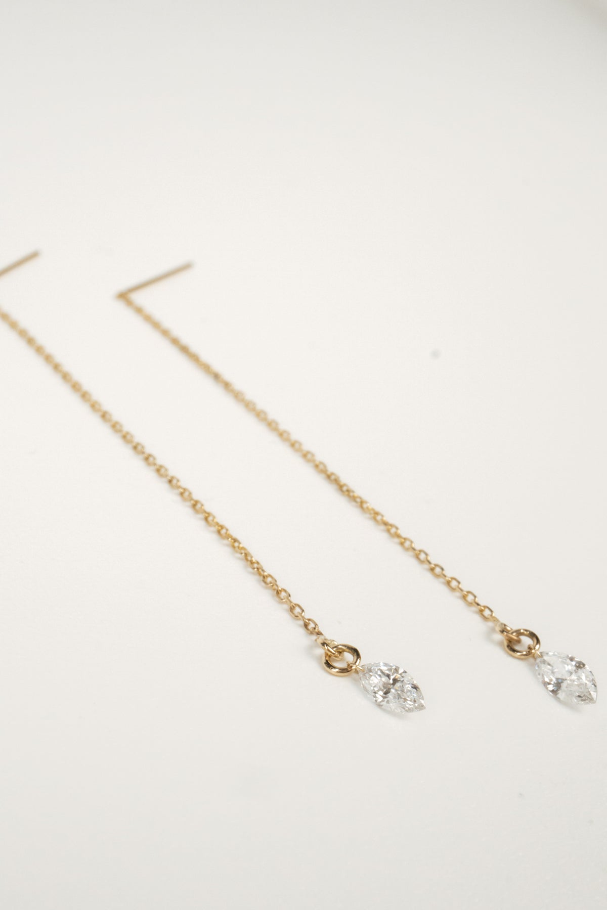 14K Petra Threader Earrings- 0.5ctw Marquise