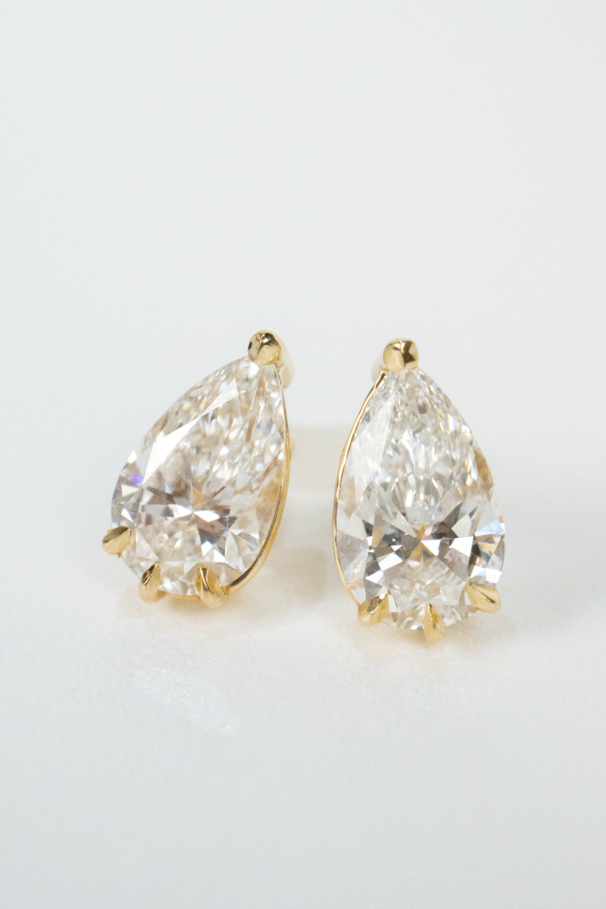 14k Adelaide Diamond Earrings- 3.5ctw Pear