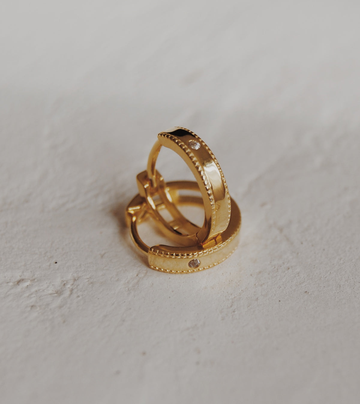 Harriet Solitaire Huggie Hoop Earrings