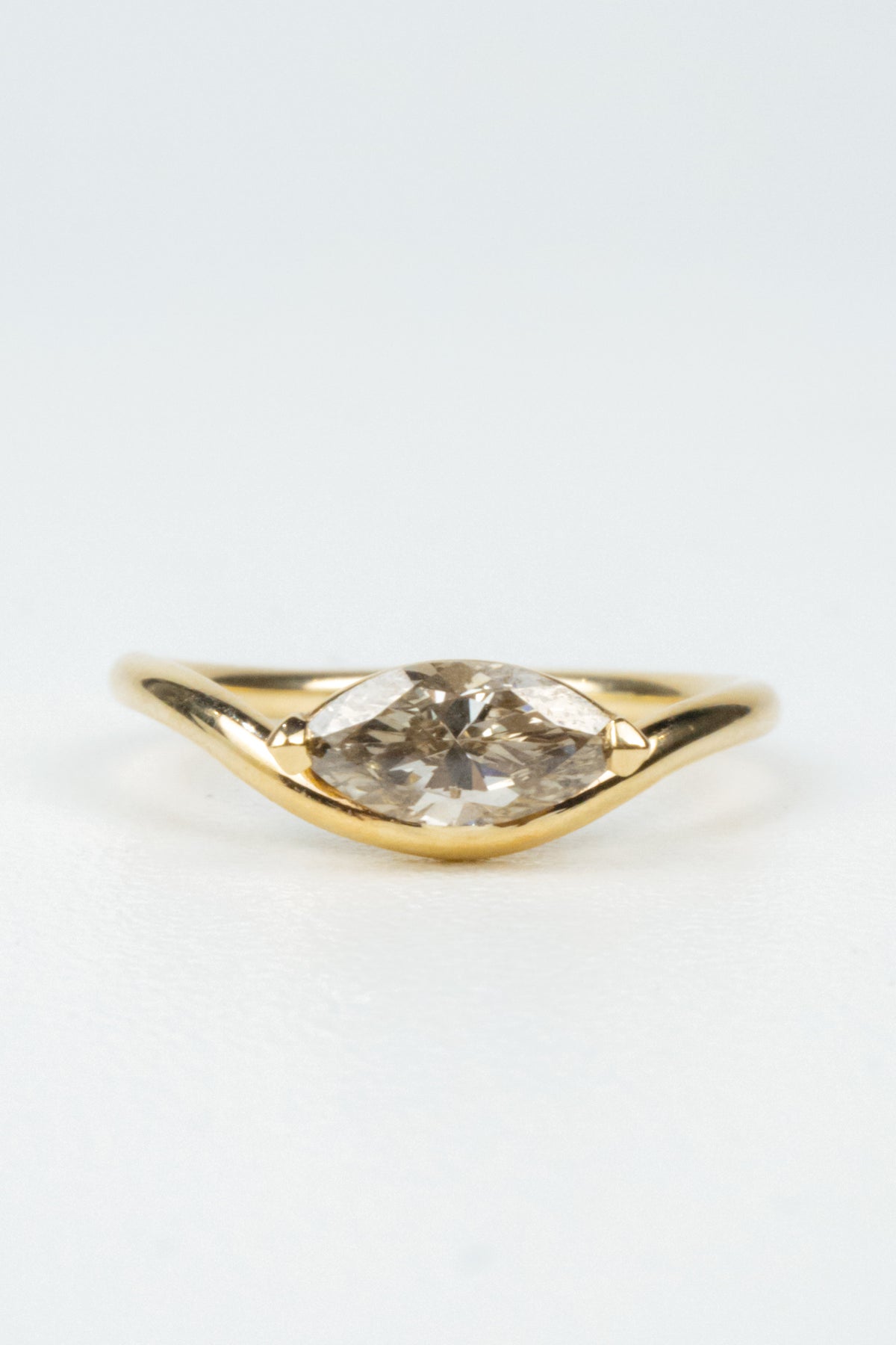 Kennedy Pinky Ring- 0.5ct Marquise Champagne Diamond