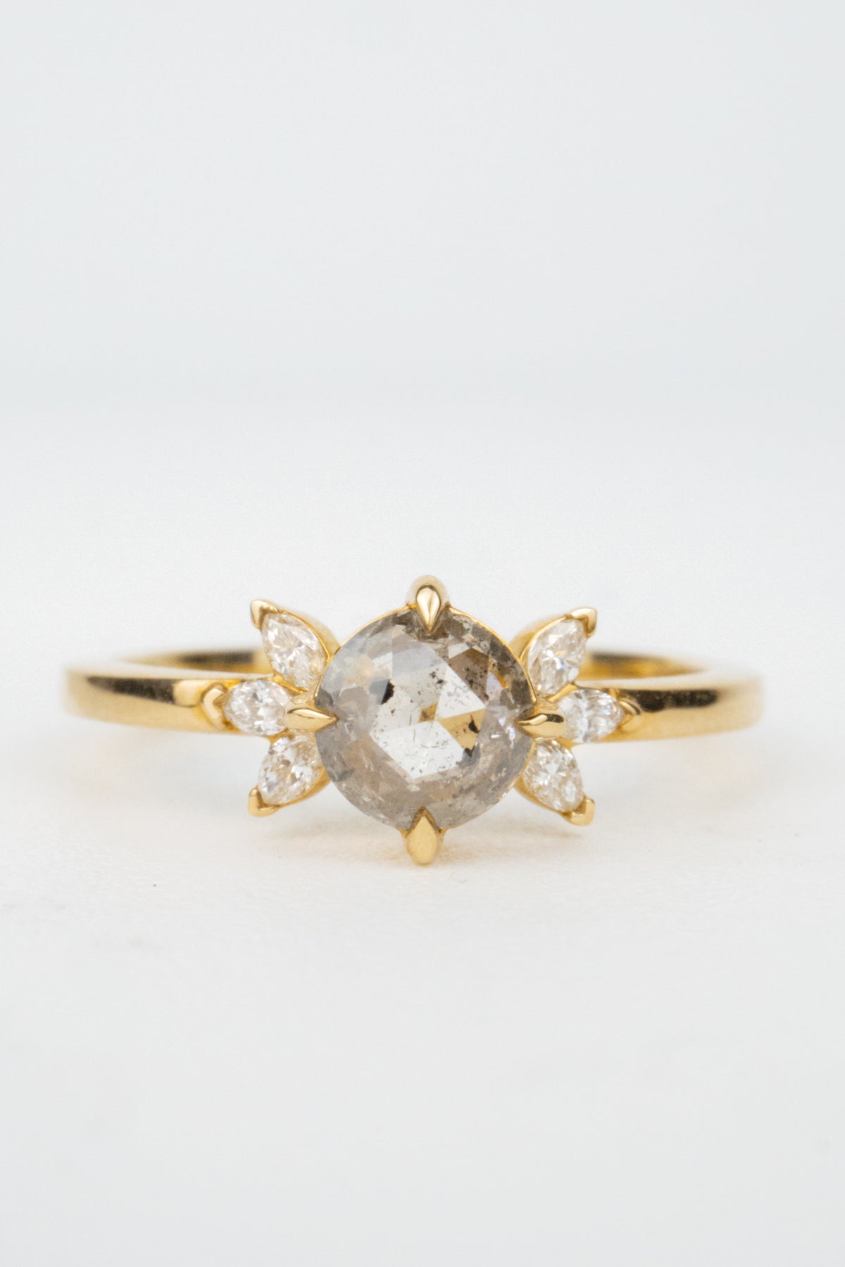 Auden Salt & Pepper Engagement Ring- 0.5ct Rose-Cut