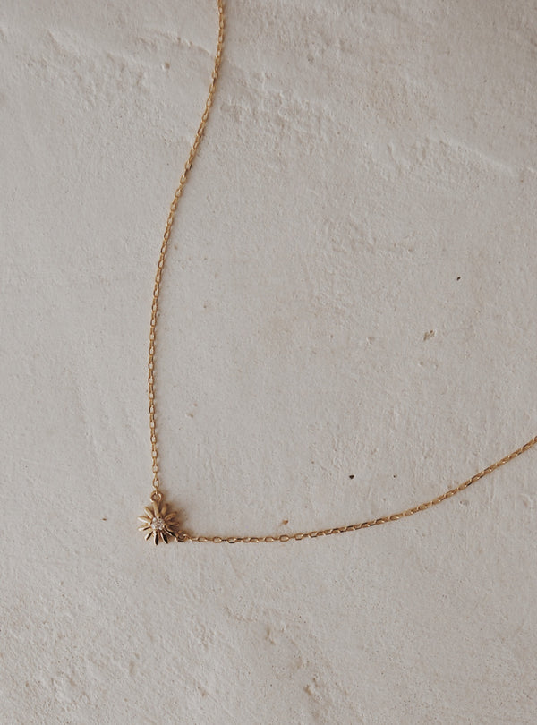 10K Dainty Daisy Diamond Necklace