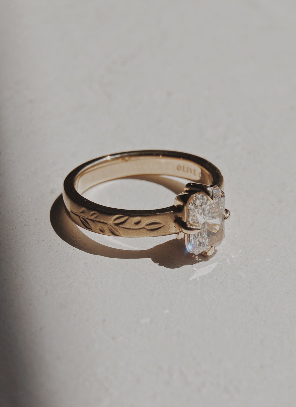 Olive Radiant-Cut Engagement Ring