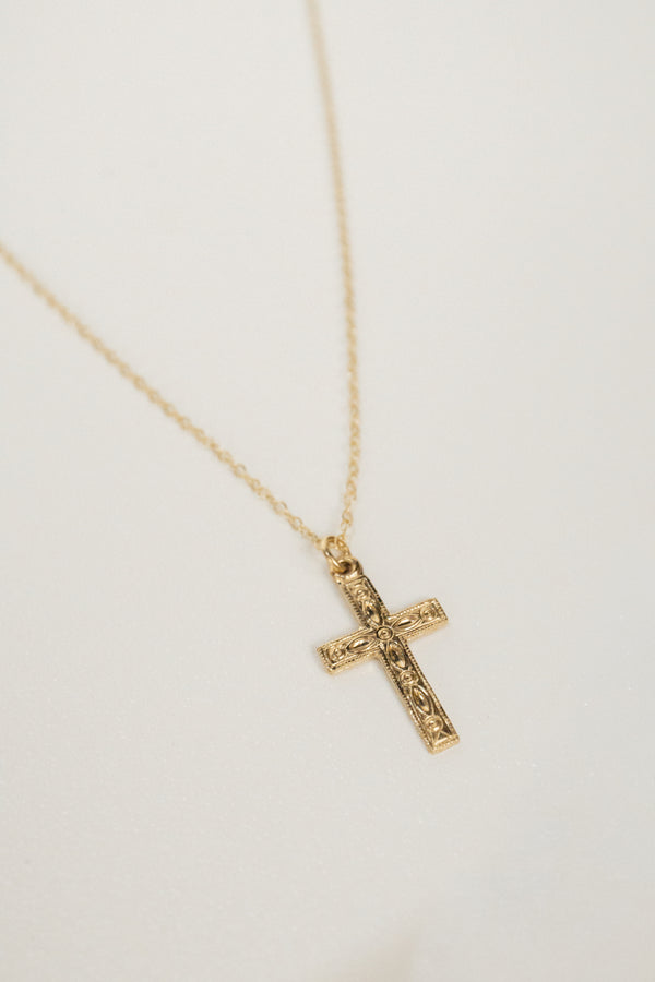14k Heritage Cross Necklace
